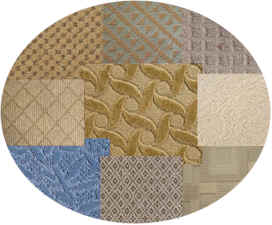 collage of various commercial carpet styles.