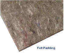 Recycled fabric carpet padding
